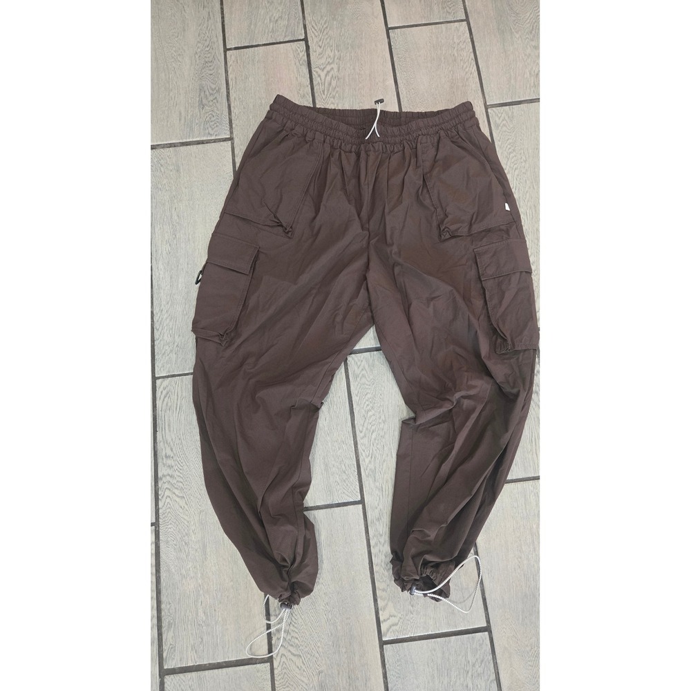 Fabletics‎ Brown Ripstop Cargo Jogger Pants XXL Adjustable Bungee Hem Activewear